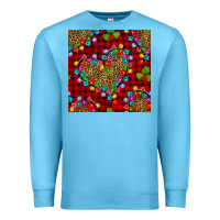 Ocean Blue christmas lights and leopard hearts seamless pattern Premium Sweatshirt - BundleAndBundleShop
