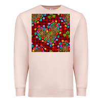 Pale Pink christmas lights and leopard hearts seamless pattern Premium Sweatshirt - BundleAndBundleShop