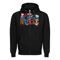 Black all american nurse Zipper Hoodie - texasbilliewilder