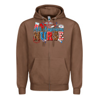 Chestnut all american nurse Zipper Hoodie - texasbilliewilder