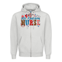 Dove Grey all american nurse Zipper Hoodie - texasbilliewilder