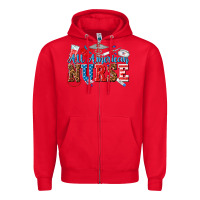Red all american nurse Zipper Hoodie - texasbilliewilder