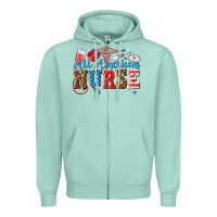 Seafoam all american nurse Zipper Hoodie - texasbilliewilder