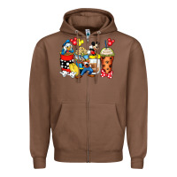 Chestnut cartoon characters coffee cups Zipper Hoodie - Zillion Design Studio