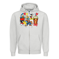 Dove Grey cartoon characters coffee cups Zipper Hoodie - Zillion Design Studio
