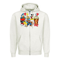 Oatmeal Heather cartoon characters coffee cups Zipper Hoodie - Zillion Design Studio