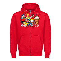 Red cartoon characters coffee cups Zipper Hoodie - Zillion Design Studio
