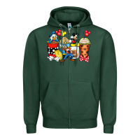 Sports Green cartoon characters coffee cups Zipper Hoodie - Zillion Design Studio