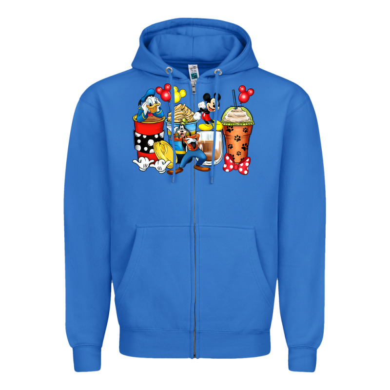 Cartoon Characters Coffee Cups Zipper Hoodie by Zillion Design Studio | Teevron