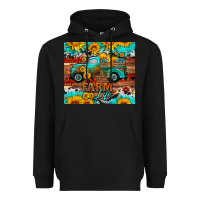 Black western farm life truck sunflowers  mousepad Heavyweight Hoodie - HRA Design Shop