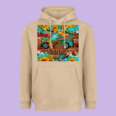 Western Farm Life Truck Sunflowers  Mousepad Heavyweight Hoodie Designed By Hra Design Shop