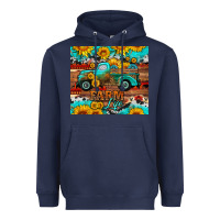 Navy western farm life truck sunflowers  mousepad Heavyweight Hoodie - HRA Design Shop