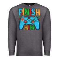 Charcoal Heather finish him Premium Sweatshirt - JahusDesignShop