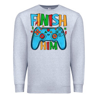 Heather Grey finish him Premium Sweatshirt - JahusDesignShop
