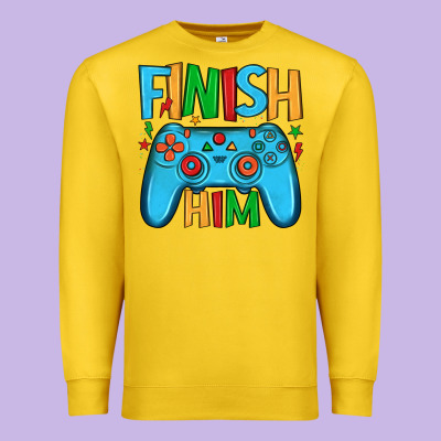 Finish Him Premium Sweatshirt Designed By Jahusdesignshop