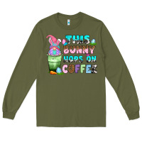 Army Green this bunny hops on coffee Long Sleeve Tee - Zillion Design Studio