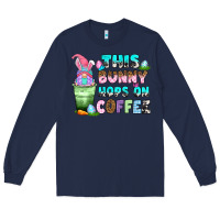 Navy this bunny hops on coffee Long Sleeve Tee - Zillion Design Studio