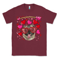 Burgundy valentine's day  pug Classic Tee - RanaPortraitStore
