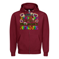 Burgundy what a beautiful day to respect other people's pro Zipper Hoodie - Zillion Design Studio