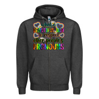 Charcoal Heather what a beautiful day to respect other people's pro Zipper Hoodie - Zillion Design Studio