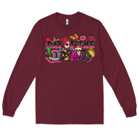 Burgundy day of the dead Long Sleeve Tee - texasbilliewilder