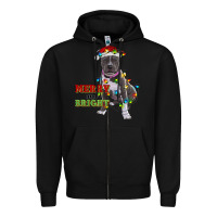 Black merry and bright pitbull Zipper Hoodie - RanaPortraitStore