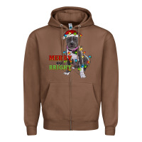 Chestnut merry and bright pitbull Zipper Hoodie - RanaPortraitStore