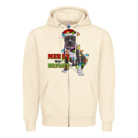Sandshell merry and bright pitbull Zipper Hoodie - RanaPortraitStore