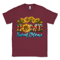 Burgundy home sweet home sunflower Classic Tee - BarkalooDesign