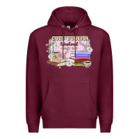 Burgundy cozy bookish weekend ticket Premium Hoodie - MaliasSmallBusiness
