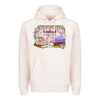 Pale Pink cozy bookish weekend ticket Premium Hoodie - MaliasSmallBusiness