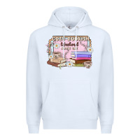 White cozy bookish weekend ticket Premium Hoodie - MaliasSmallBusiness
