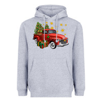 Heather Grey christmas truck Heavyweight Hoodie - FaDigitalArtStudio
