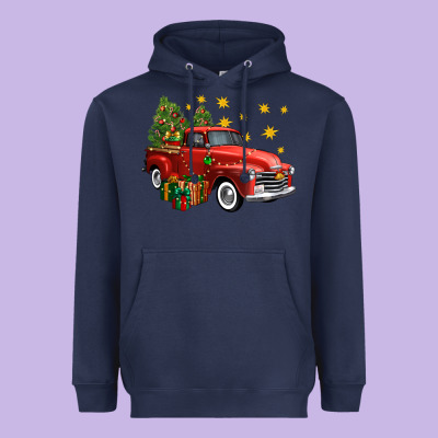 Christmas Truck Heavyweight Hoodie Designed By Fadigitalartstudio