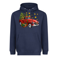 Navy christmas truck Heavyweight Hoodie - FaDigitalArtStudio