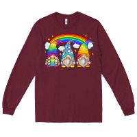 Burgundy rainbow gnomes Long Sleeve Tee - Zillion Design Studio