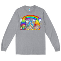 Heather Grey rainbow gnomes Long Sleeve Tee - Zillion Design Studio