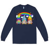 Navy rainbow gnomes Long Sleeve Tee - Zillion Design Studio