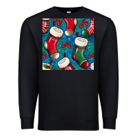 Black christmas socks seamless pattern Premium Sweatshirt - BundleAndBundleShop