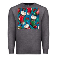 Charcoal Heather christmas socks seamless pattern Premium Sweatshirt - BundleAndBundleShop