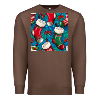 Chestnut christmas socks seamless pattern Premium Sweatshirt - BundleAndBundleShop