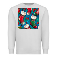 Dove Grey christmas socks seamless pattern Premium Sweatshirt - BundleAndBundleShop