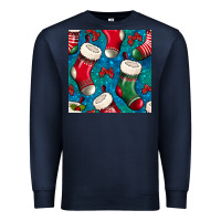 Navy christmas socks seamless pattern Premium Sweatshirt - BundleAndBundleShop