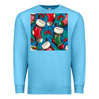 Ocean Blue christmas socks seamless pattern Premium Sweatshirt - BundleAndBundleShop