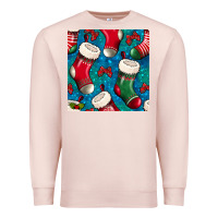Pale Pink christmas socks seamless pattern Premium Sweatshirt - BundleAndBundleShop
