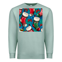 Seafoam christmas socks seamless pattern Premium Sweatshirt - BundleAndBundleShop