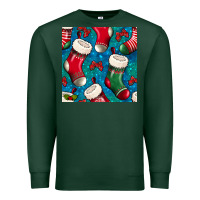 Sports Green christmas socks seamless pattern Premium Sweatshirt - BundleAndBundleShop