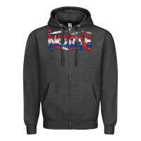 Charcoal Heather american nurse Zipper Hoodie - texasbilliewilder