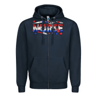Navy american nurse Zipper Hoodie - texasbilliewilder