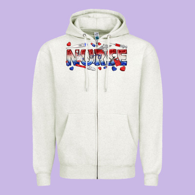 American Nurse Zipper Hoodie Designed By Texasbilliewilder